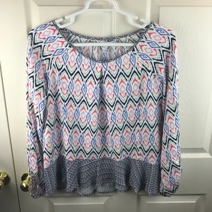 Southern Tide Erika Marina Ikat Blouse Small